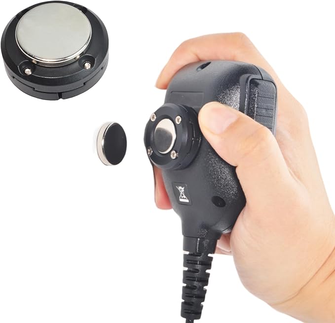 UAYESOK Magnetic Mobile Radio Mic Car Mount Holder, CB Mic Hanger Clip | Adhesive Back, For Kenwood KMC-30 KMC-32 KMC-35 KMC-36, For Motorola PMMN4090 HMN3596A HLN9073 RMN5052A by UAYESOK-HF