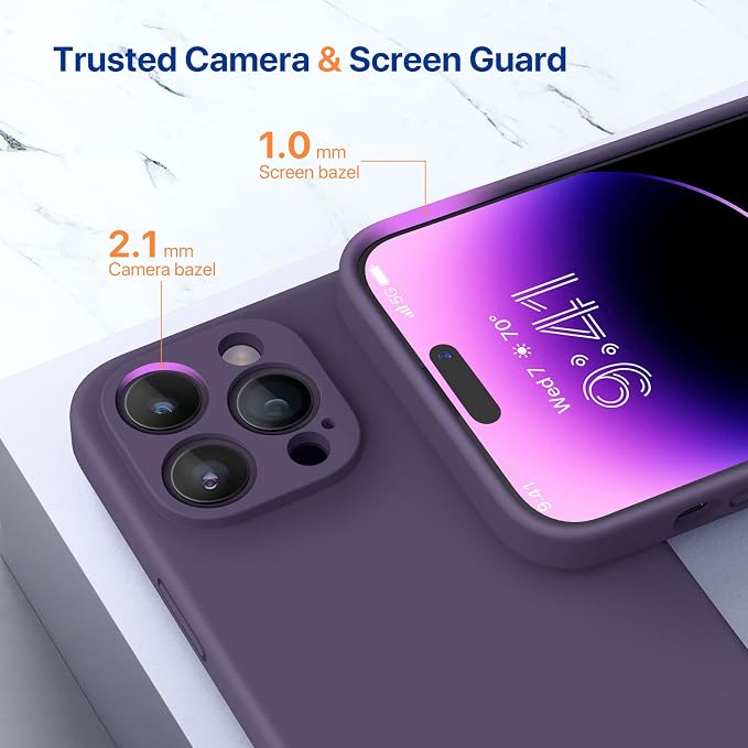 Miracase for iPhone 14 Pro Max Case, Silicone, Purple | Shockproof Liquid Silicone Case with Microfiber Lining,6.7 inch - Image 5