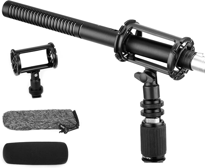 BOYA XLR Microphone BY-BM6060 Super-Cardioid Shotgun Condenser Microphone with 24 48V Phantom Power for Camera Film Interview ENG/EFP Outdoor Recording by BOYA