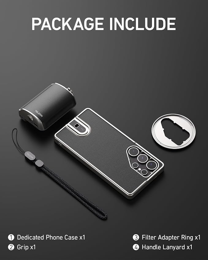 TELESIN Fun Shot Mastergrip Phone Camera Grip Built-in 300mAh Battery Compatible for Samsung Galaxy S25 Ultra, 1/4" Screw Comfort Ergonomic Professional Master Grip Handle Holder - Image 7