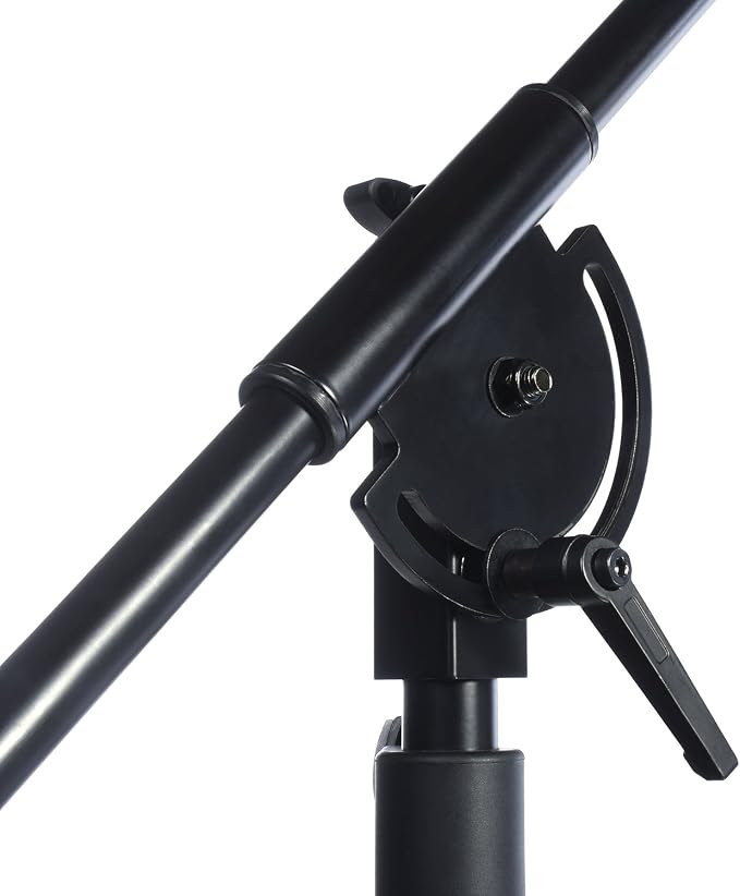 LyxPro Professional Microphone Stand Heavy Duty 90” Studio Overhead Boom Stand with Rolling Caster Wheels, 87” Extra Long Telescoping Arm Mount, Foldable Tripod Legs & Adjustable Counterweight - Image 7