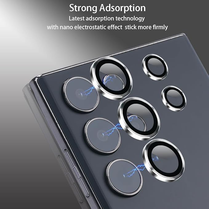 Camera Lens Protector for Samsung Galaxy S24 Ultra, Silver | Tempered Glass, Auto-align Tray, Easy Installation, Case Friendly, Anti-Scratch, HD Clear, Ultra Slim - Image 4