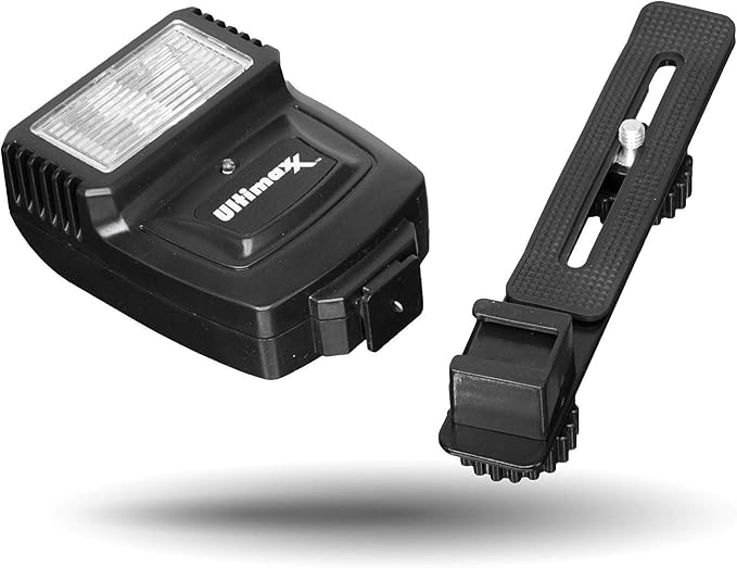 Ultimaxx Digital Slave Flash with Bracket for Canon, Nikon, Sony,Panasonic, Samsung, Fujifilm, Olympus, Pentax, and Other DSLR Cameras, Includes Metal Hot Shoe Flash Bracket - Image 2