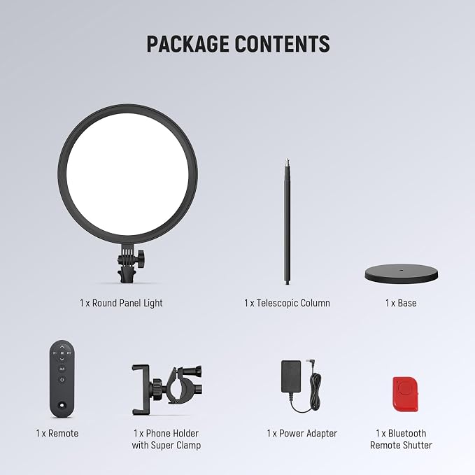 NEEWER Basics 12" 24W Large Ring Light w 68" Stand/Phone Holder for iPhone | Remote, Video Recording Selfie Streaming Makeup Studio Photography, 3000K-6500K CRI98 Full Screen LED Panel Lighting, BR13 - Image 9
