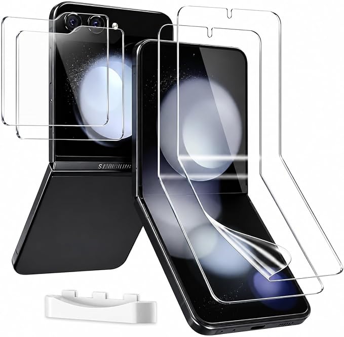 2 Pack for Samsung Galaxy Z Flip 5 Screen Protector [Not Glass] | 2 Pack Front Tempered Glass With Installation Frame,Support Fingerprint Unlock, Touch Sensitive, Anti-Scratch, Case Friendly by Unknown