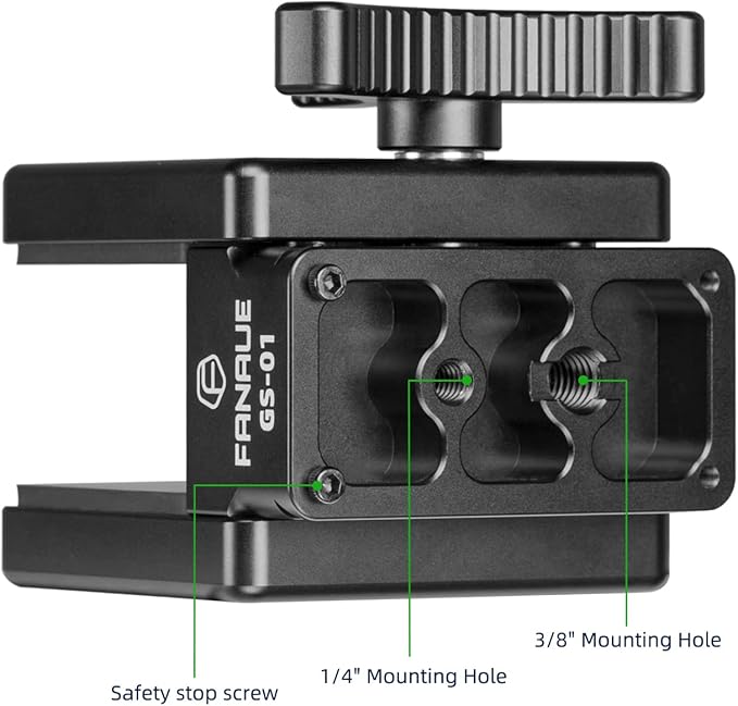 FANAUE GS-01Arca Swiss Rifle Saddle Mount, Hunting Tripod Clamp with Quick Release Plate, Shooting Tripod Rest, Enhanced Accuracy Ball Head & Adapter for Hunting and Shooting - Image 5