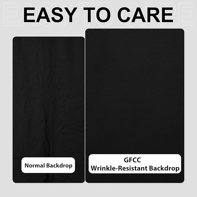 GFCC 7.5FTx10FT Black Backdrop Background for Photography Photoshoot | Non-Reflective, Polyester, Easy Hang, Multipurpose Screen for Studio Photo Booth, Video Recording, Portrait, Halloween - Image 2