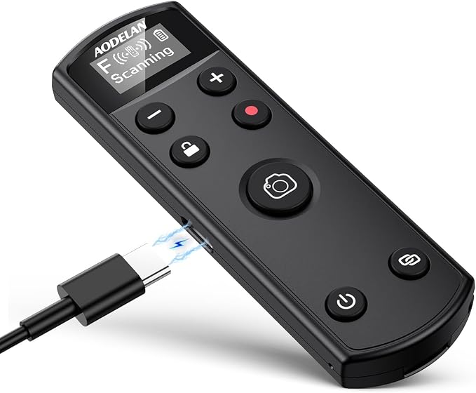 for Fujifilm Camera Wireless Rechargeable Remote Control | Shutter Release with OLED Screen for X-H2,X-H2S,X-T4,X-T5,X-T3,X-S20,X-S10,X-T50,X-T30 II,X-T30,X-M5,X100VI,X-E5,X Half by AODELAN