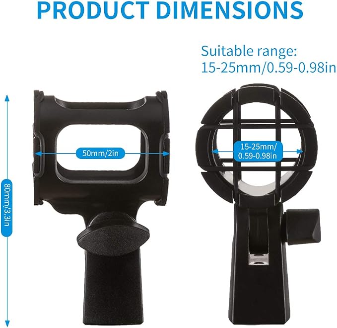 Microphone Shock Mount Holder Clip Mic Anti-Vibration for Condenser Shotgun Mic like Rode NTG-1 NTG-2 NTG-3 NTG-4 NTG-4+ NTG-5 Sennheiser MKE 600 - Image 2