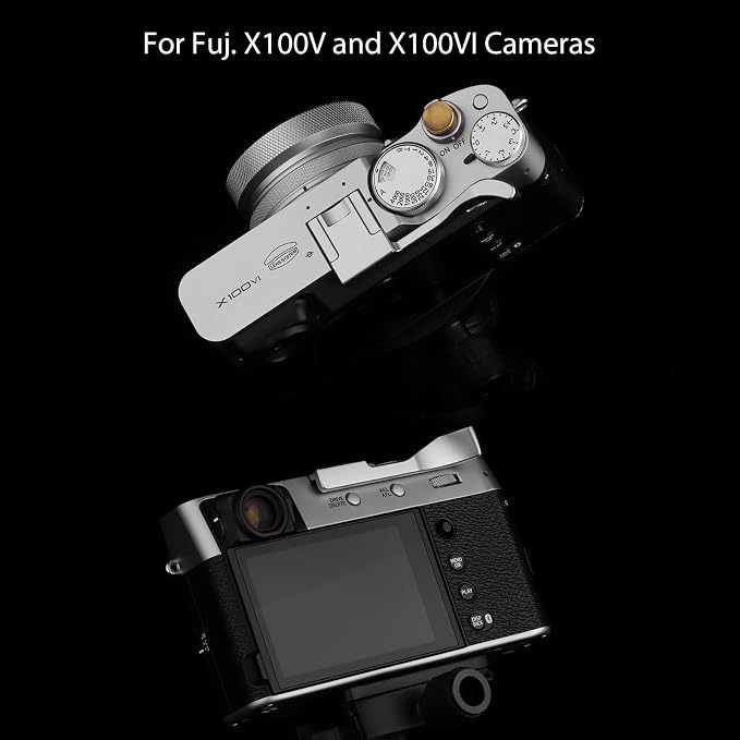Haoge THB-XVS Metal Thumb Grip Up Rest Hand Grip for Fujifilm X100VI Fujinon X100V Camera Accessories Silver Hot Shoe Thumb Up - Image 7