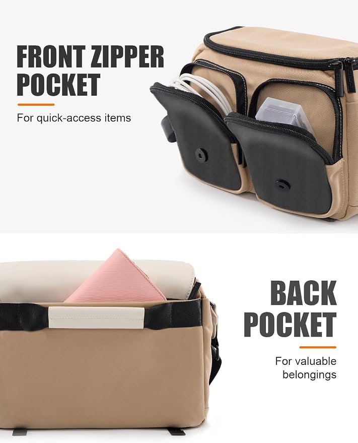 Cwatcun Large Camera Messenger Bag, Crossbody Case with Tripod Holder | Camera Shoulder Photography Bag for Men/Women for Canon, Nikon, Sony, Fuji DSLR/SLR/Mirrorless Cameras, Lens and Accessories - Image 3