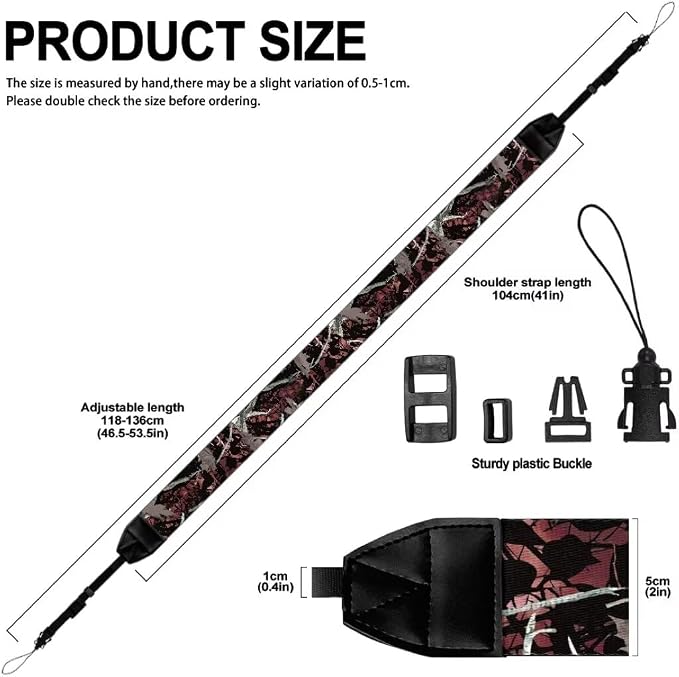 Coldinair Black Adjustable Camera Strap Universal Neck & Shoulder Soft Padded Strap for All DSLR Cameras,Binoculars - Image 6