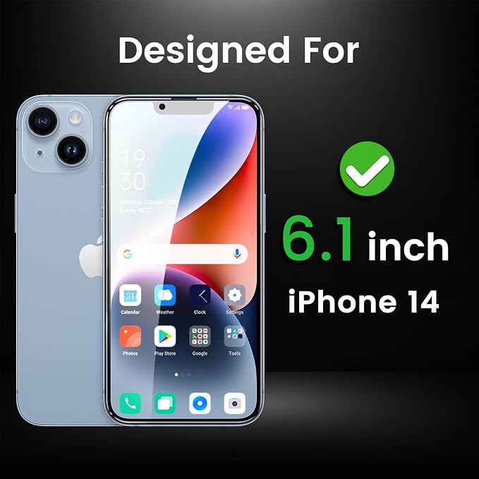 Romkasi 3 Pack Privacy Screen Protector for iPhone 14 6.1 Inch with 3 Pack Camera Lens Protector, Anti Spy Tempered Glass Film, Anti-Scratch, Touch Sensitive, Case Friendly - Image 2
