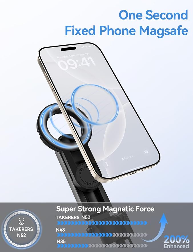 Takerers for Magsafe Tripod for iPhone【Pocket Size】 4-in-1 Portable Magnetic Selfie Stick for iPhone Stand for Video Recording Travel Magnetic Phone Tripod with Remote 【Upgraded 4 Legs】 - Image 2