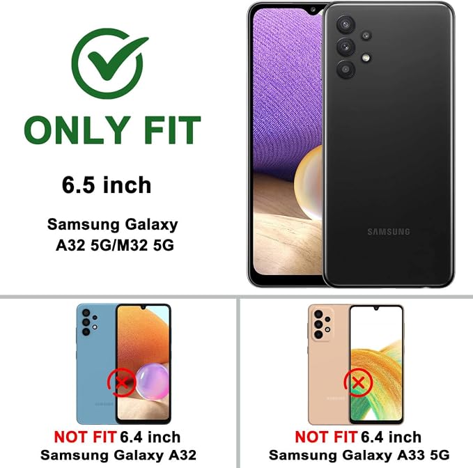 Gritup for Galaxy A32 5G Case Military-Grade Shockproof with Kickstand | with 2 PCS Screen Protector, Slide Camera Cover, Heavy Duty Outdoor Protection Full Body Funda para Galaxy A 32 Cover-Black - Image 3