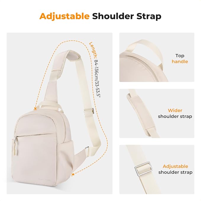 K&F CONCEPT Camera Sling Bag, Compact Crossbody Bag for DSLR Mirrorless | Lightweight Fabric, with Tripod Holder, Quick Access & Custom Dividers, Men & Women, for Sony Canon Nikon, Beige, BS06 - Image 5