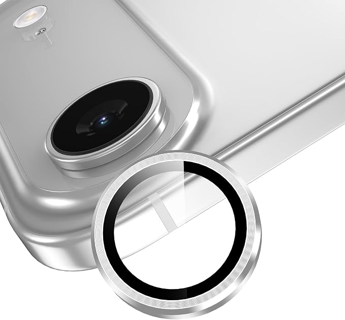 YWXTW Camera Lens Protector for iPhone Air, Individual Anti Scratch Metal Ring Tempered Glass Camera Screen Protector for iPhone Air Accessories, Case Friendly (Silvery) by YWXTW