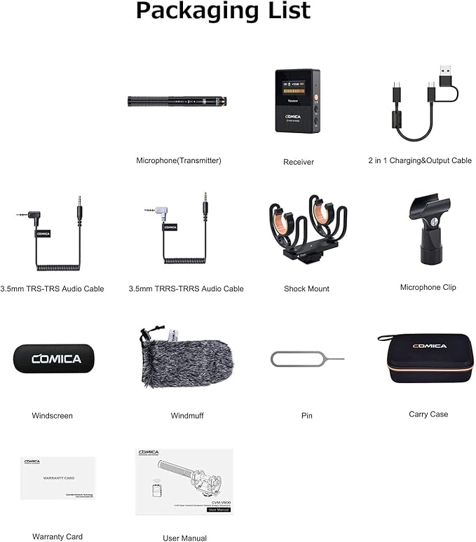Comica CVM-VM30 Shotgun Microphone for Camera, Smartphone, and PC | with Wireless Mode , Digital/Analog Output, 75/150Hz Low-Cut Filter Modes, Video Microphone for Filmmakers, Vloggers - Image 2