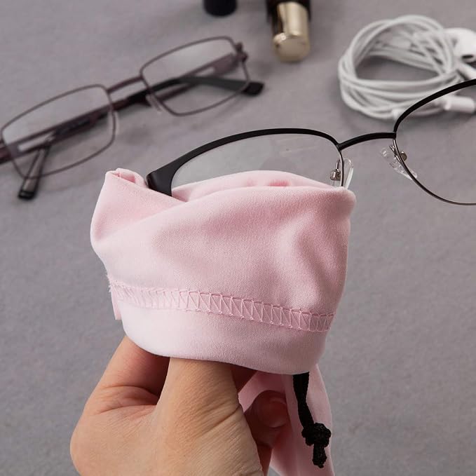 TRIUMPH VISION Glasses Case Soft Eyeglass Case Sunglass Pouch Cloth 3 Pack | Thick Microfiber Pouch Drawstring Pouch Eye Glass Bag Sunglasses Sleeve Storage, Lens Protection Cover,Cleaning Lens Screen - Image 5