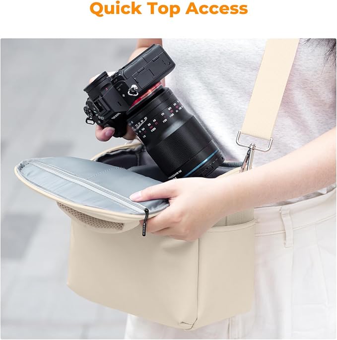 K&F CONCEPT Camera Sling Bag Small Crossbody Case | For DSLR/SLR Camera, Cute & Compact, Shoulder Photography Bags, Compatible for Canon/Nikon/Sony, BS09 - Image 4