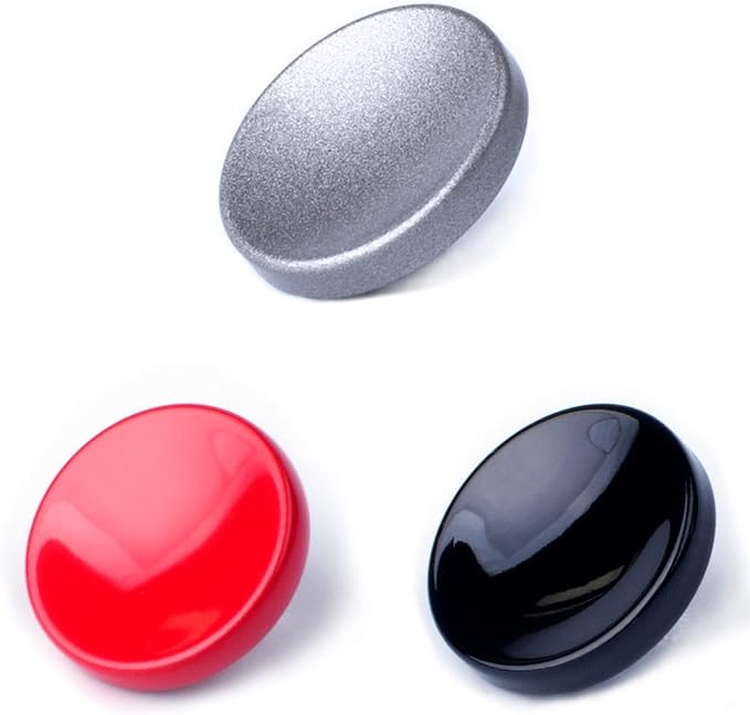 VKO Metal Soft Shutter Release Button | Delicate Camera Shutter Button Black Red Gray 11mm Concave Surface (3 Pack) by VKO