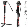NEEWER 71.6" Pro Camera Monopod with Feet, Carbon Fiber Telescopic Video Monopod with QR Plate Compatible with DJI RS Gimbals, Removable Base for Camera Camcorder, Max Load 13.2lb/6Kg, TP71 by Neewer