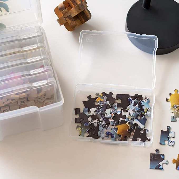 IRIS USA Photo Storage Box |Made in USA| 6 Cases - Clear | Fits 4" x 6" Pictures / Organizing Containers for Tasks, Stickers, Ephemera & Flashcards - Image 6