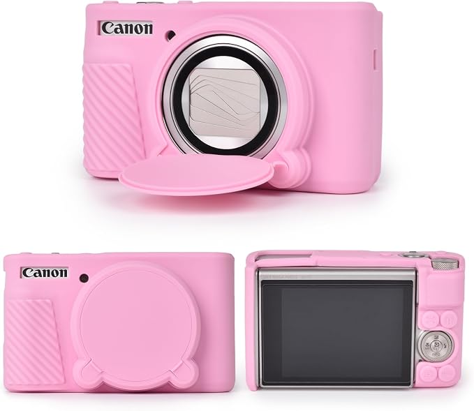 MUZIRI KINOKOO Case for Canon Powershot SX740/SX730 HS Digital Camera - Soft Protective Cover SX740 SX730 HS Camera Silicone Sleeve with Removable Lens Cover - Anti-Slip & Anti-Scratch - Pink by MUZIRIKINOKOO