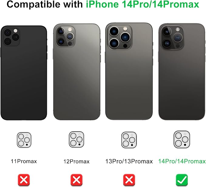 Camera Lens Protector (3 Pack) Compatible with iPhone 14 Pro 6.1"&iPhone 14 Pro Max 6.7" Camera Lens Cover Protection, HD Clear Anti-Scratch - Image 5