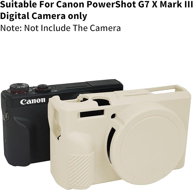 Easy Hood Camera Case Cover for Canon Powershot G7X Mark III Camera(Beige) | With Removable Lens Cover,Soft Silicone Protective Case,Anti-Scratch,Slim Fit,Enhanced Grip,Lightweight Camera Accessories - Image 5