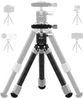 LEOFOTO Carbon Fiber Mini Table Tripod with Ball Head for Camera, Lightweight Desktop Tripod with Base, 1/4" Arca QR Plate for Phone Adaptor/Projector, Max Height 10.43", Max Load 11LB, MT-02C Plus by TAKINGITFURTHER-LEOFOTO