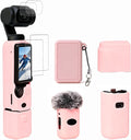 Case for DJI Osmo Pocket 3/Xtra Muse Camera, Soft Silicone Protective Case, Slim Fit Skin with mic Cover and Screen Protector Accessories for Osmo Pocket 3/Xtra Muse,Anti-Scratch (Pink) by Frevyve
