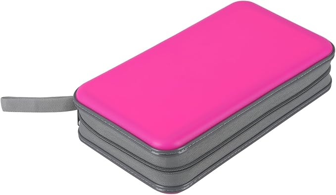 alavisxf xx CD Case, 96 Capacity Hard Plastic Organizer Wallet for Car | CD DVD Holder, Portable Hand Strap, Zipper Closure, Anti-Slip Scratch-Resistant Sleeves, Disc Storage, for Home Office Travel - Image 5