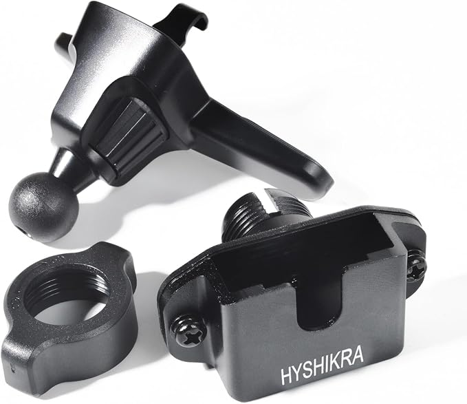 Car Radio Holder Mount, Super Stable Air Vent Mic Car Mount with Ball Joint Metal Hook Clip and Non-Slip Design for BaoFeng pxton Yaesu Motorola Midland Cobra CB Walkie-Talkie Microphone - Image 2