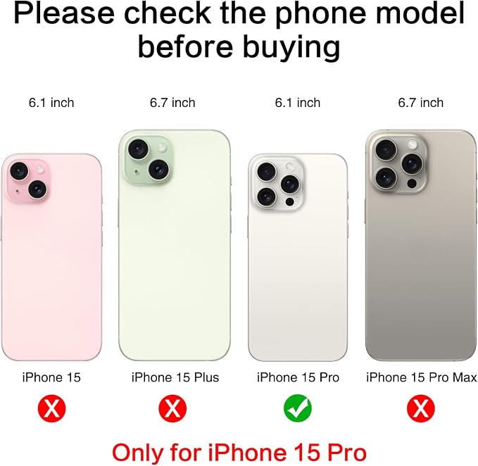 ASDAWN Back Rear Camera Lens Glass Replacement for iPhone 15 Pro 6.1 Inches with Pre-Installed Adhesive, ASDAWN Back Camera Lens Glass kit with Installation Manual + Repair Tool Set - Image 2