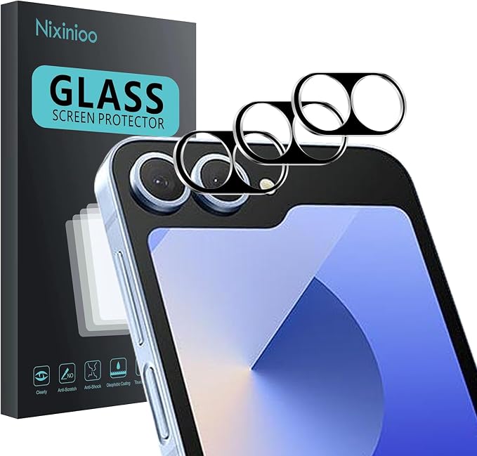 3 Pack Camera Lens Protector for Samsung Galaxy Z Flip 6 | Tempered Glass,Anti-Fingerprint,9H Hardness,Scratch Resistant,Easy to Install,Bubble Free,HD Clarity by Unknown