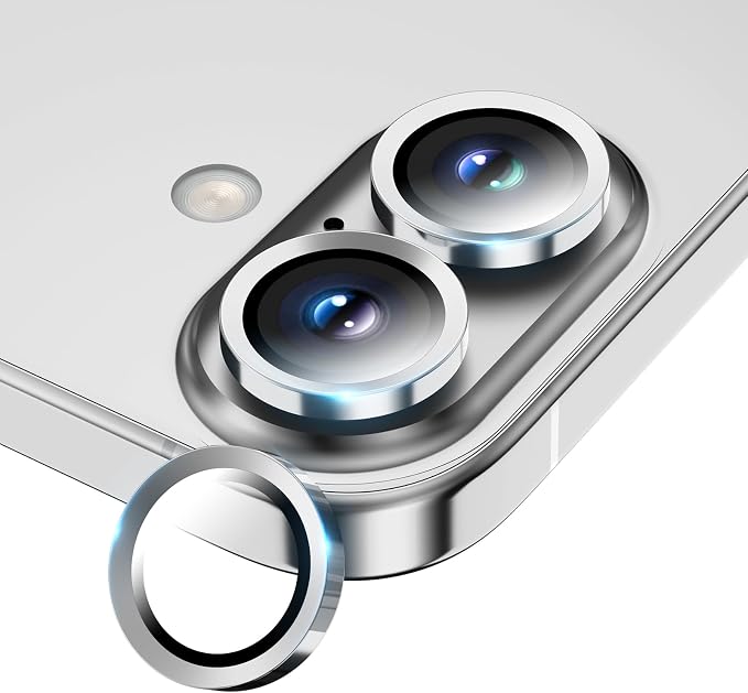 Camera Lens Protector for iPhone 17/16/16 Plus- White | 9H Tempered Glass, Metal Individual Camera Cover, Accessories, Anti-drop, Case Friendly, HD Clear, Anti-Scratch by WumigooProducts