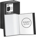 Dunwell Presentation Book 24-Pocket 5.5x8.5, Sleeves, 12-Pack, Black | Acid-Free Poly, Displays 48 Pages, Tear-Resistant Sleeves, Ideal for Documents & Artwork by Dunwell