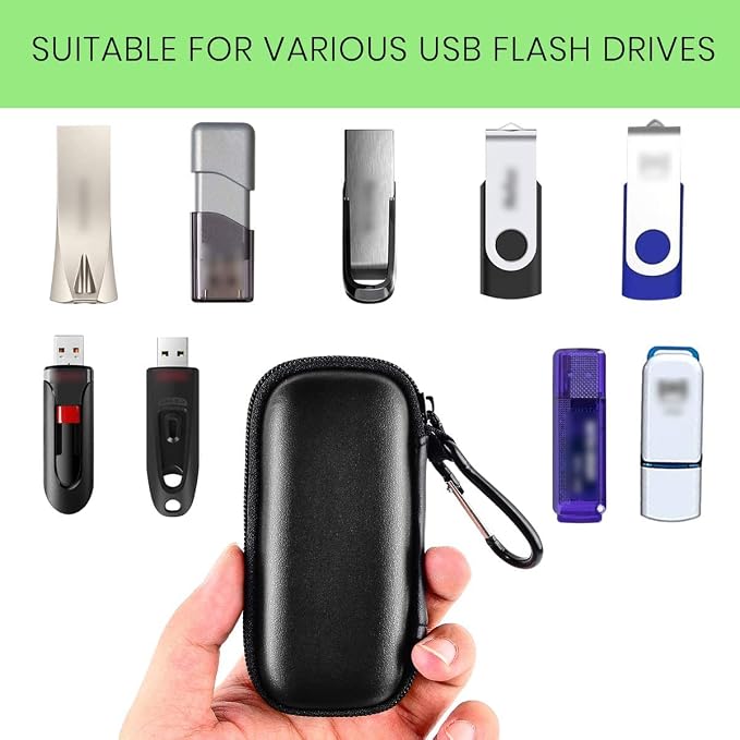 USB Flash Drive Case, SD Card/Thumb Drive/Memory Cards Holder, Bag Only | SDXC/SDHC Storage, Electronic Accessories Organizer for SanDisk / for Samsung, for Students/IT/Office/School/Travel, Black - Image 2