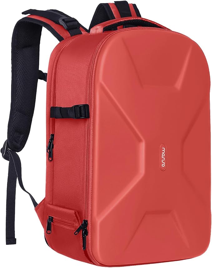 MOSISO Camera Backpack, DSLR/SLR/Mirrorless Photography Camera Bag | 15-16 inch Waterproof Hardshell Case with Tripod Holder&Laptop Compartment Compatible with Canon/Nikon/Sony, Red by MOSISO
