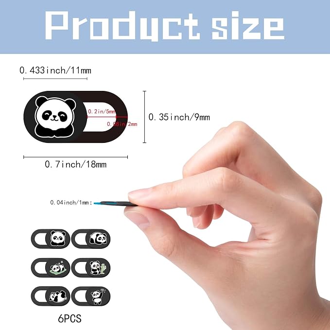 Panda Camera Cover Slide Cute Animal Design Privacy Camera Blocker Protector for Laptop Desktop Tablet Phone Notebook Mini PC Accessories for Home Office Travel Use Secure Durable Cover - Image 2