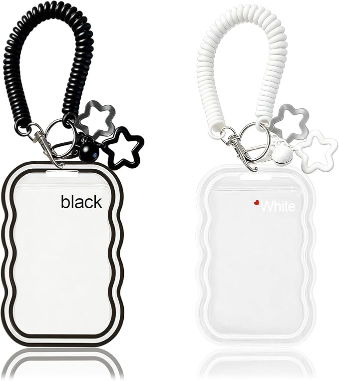 2 Pack Cute Photocard Holder Keychain,Kpop Photo Card Holder | Creative Photo Protector Keychain Accessories for Bus Card, Daily Display & Travel Decorations Gifts by Unknown