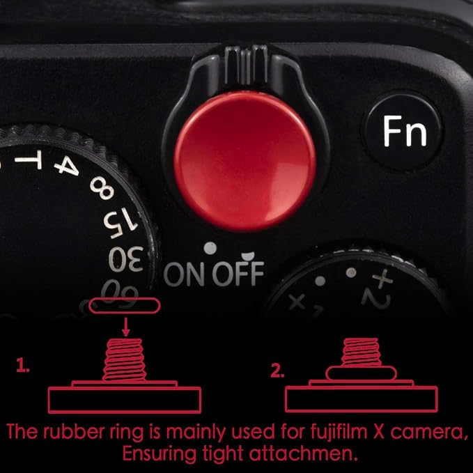 Red Soft Shutter Release Button - Pure Copper for Fuji X100VI X100V XT5 | 2-Pack Camera Shutter Button, Anti Shake, Multi-Color, for Nikon Zf Leica Canon Fujifilm, Street Travel Daily - Image 4