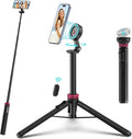 ULANZI 61'' Magnetic Selfie Stick Phone Tripod with Wireless Remote, Extendable Cell Phone Holder Stand, Compatible with MagSafe, Cellphone Tripod for iPhone 17 16 15 14 13 12 and Android Phones by ulanzi
