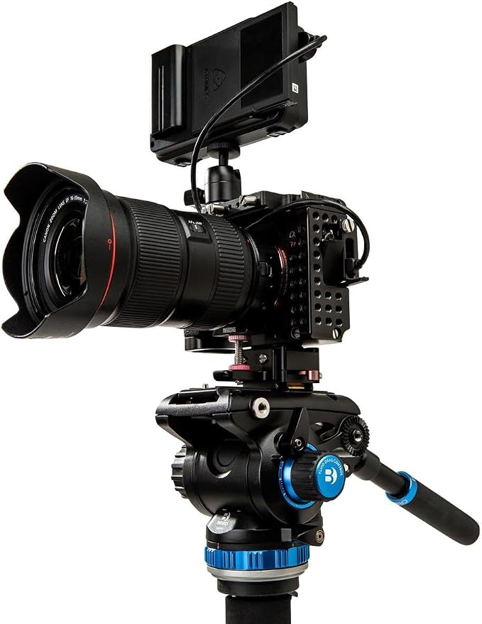 Benro Classic Video Monopod with S6 PRO Flat Base Video Head, 13.2 lb. Max, 3 Leg Folding Base, Flip Lock, Carrying Case- Black (A48FDS6PRO) - Image 5