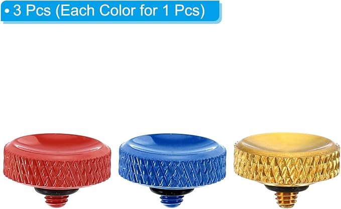 PATIKIL Camera Shutter Button, 3 Pack Soft Shutter Release Button Pure Copper Camera Button Carved Suitable for Nikon for Fujifilm for Leica DSLR/SLR Camera, Red Golden Blue - Image 3
