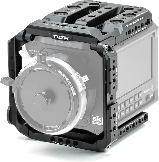 Tilta Camera Modular Full Cage Compatible with Blackmagic Pyxis 6K/ Pyxis 12K | Quick Release Bottom Plate | NATO Rai | Arri Rosette, Cold Shoe, SSD Mount | Multi-Thread Accessory Support | Modular camera cage with NATO rail and ARRI rosette for riggin... by Tilta