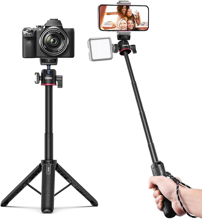 ULANZI MT-73 Extension Pole Tripod, Mini Selfie Stick Tripod Stand Handle Grip for Webcam Canon G7X Mark III Sony ZV-1 RX100 VII A6400 A6600 Cameras Vlogging | with Cold Shoe, Selfie Stick Tripod Handle Grip for iPhone/Android Sony/Canon/Nikon/Fujifilm... - Image 2