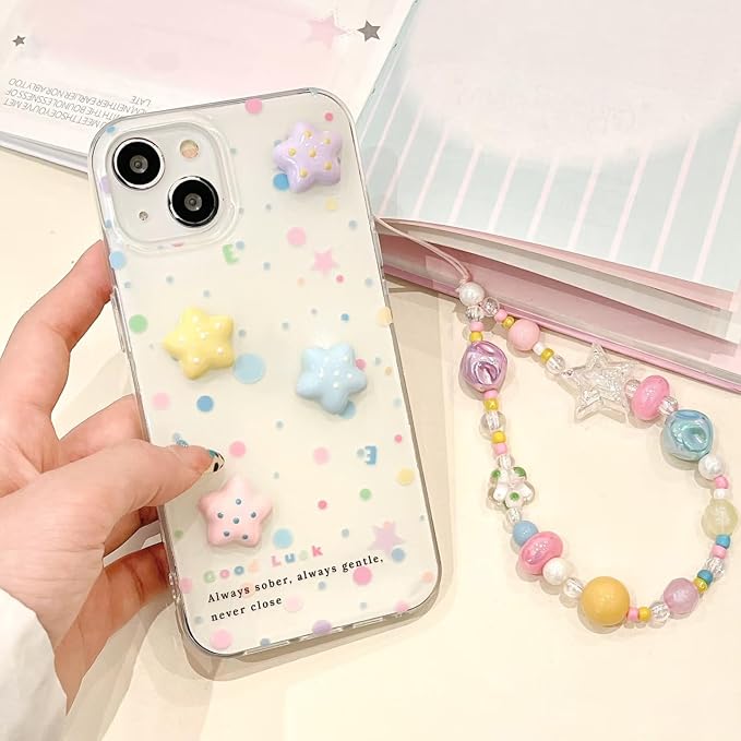 2 Pcs Phone Charm Strap Hand for iPhone Wrist Strap Camera Lanyard Pearl Beaded Cute Chain String Accessories Universal for iPhone 17 16 Pro 15 Samsung Women Girls Keychain Colored Beads and Shells - Image 9