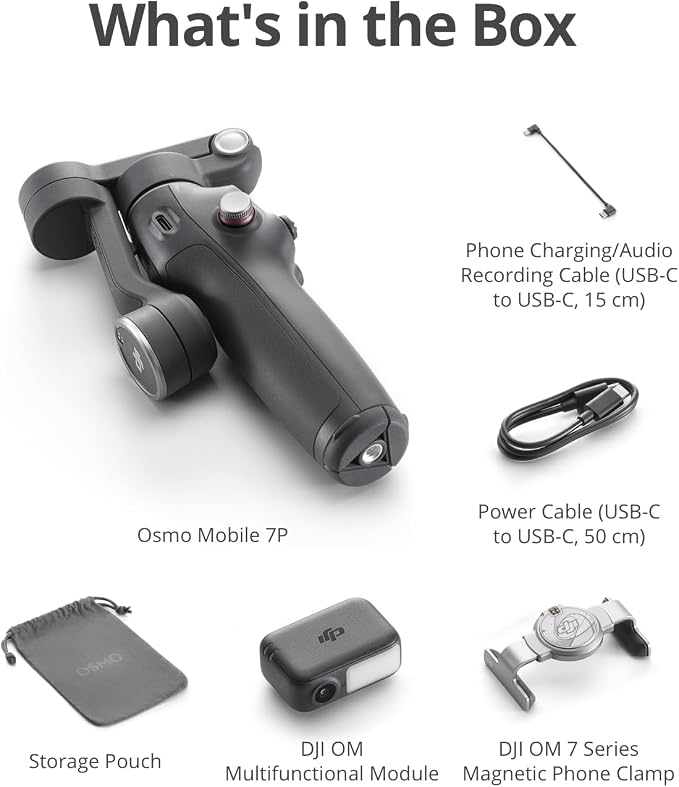 DJI Osmo Mobile 7P Gimbal Stabilizer for iPhone & Android, Native Tracking | Lighting, 3-Axis Phone Gimbal, Quick Launch, One-Tap Edit, Built-in Extension Rod & Tripod, 10hrs Use, Phone Charging - Image 8